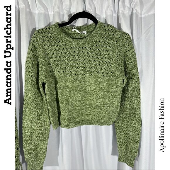 AMANDA UPRICHARD JAYLA KNIT SET IN GREEN IVORY NWT STUNNING SUPER SOFT - Picture 8 of 9